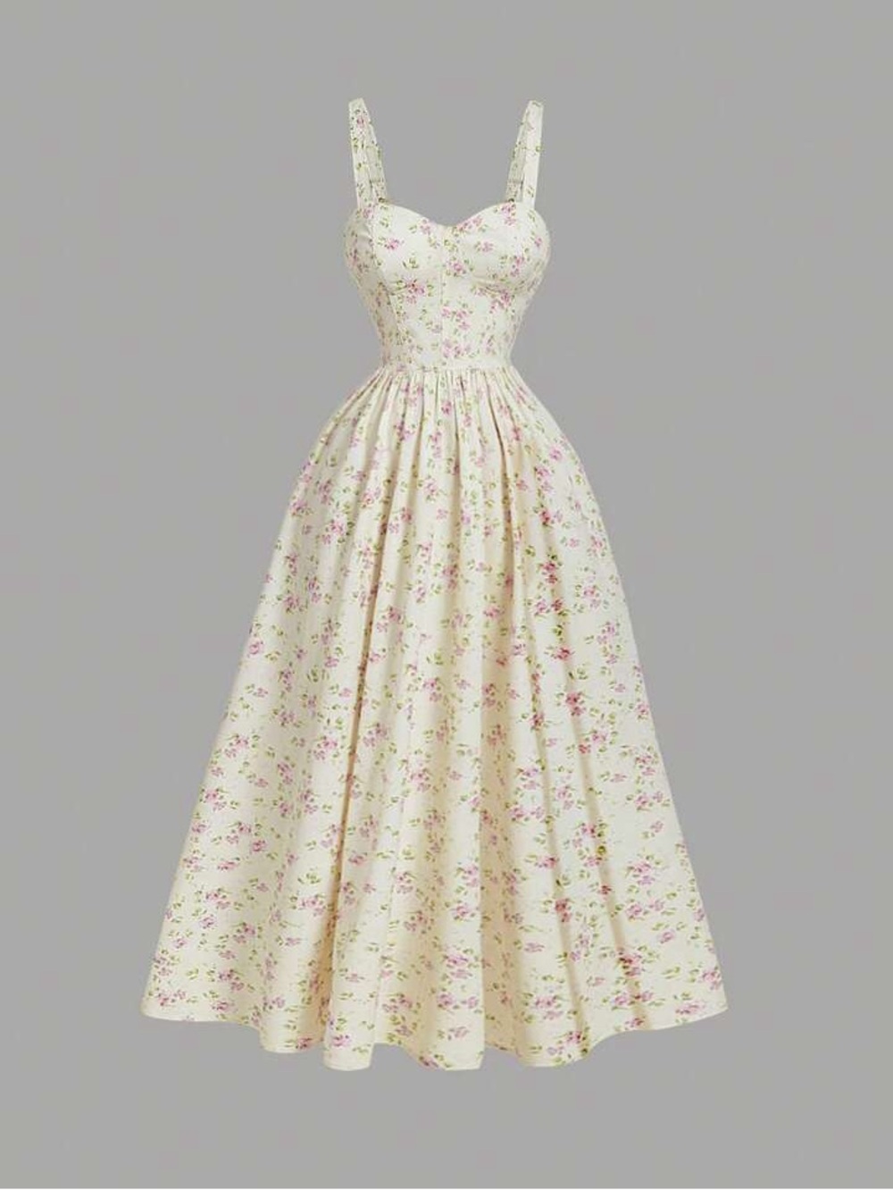 Milkmaid Dress with Floral Print